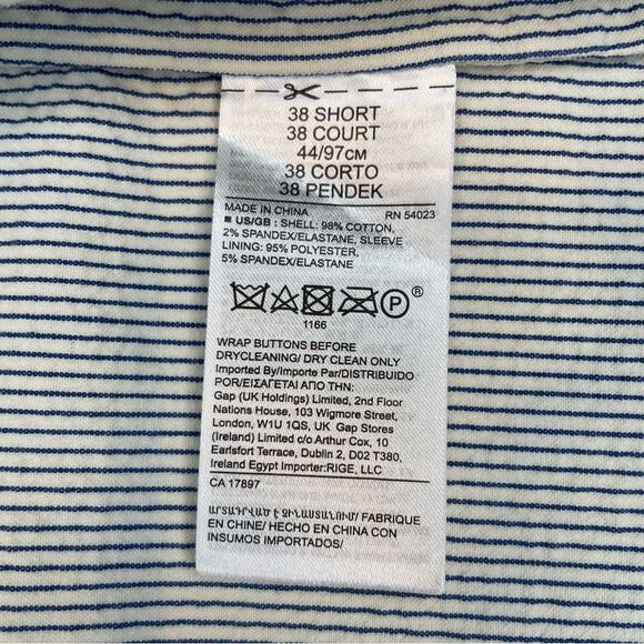 Banana Republic Women's Seersucker Blazer navy and white striped size 38S (M) - Picture 10 of 13